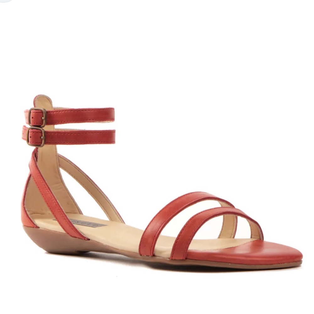Nisolo Delicias red leather sandals size 39